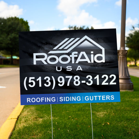 BLACK DOUBLE SIDED YARD SIGNS 18" x 24"