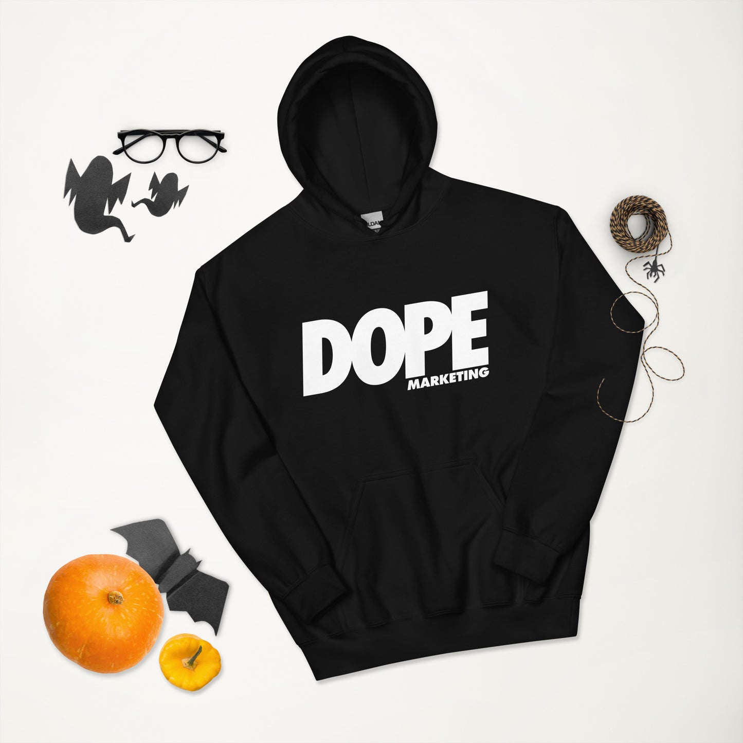 Unisex Hoodie-DOPE Design-White Logo
