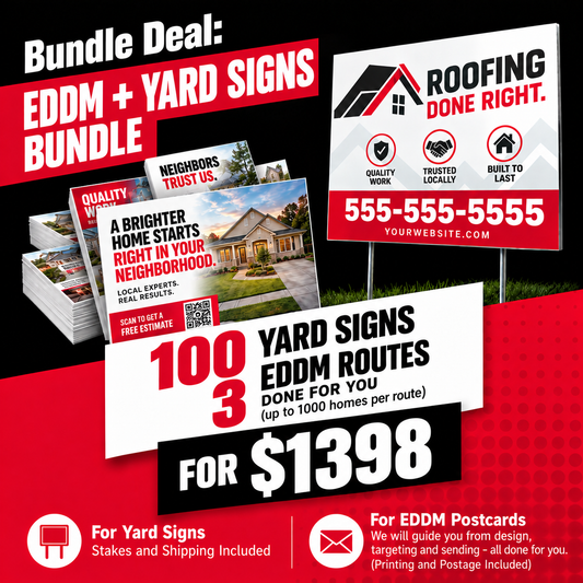 3 EDDM Postcard Routes + 100 Yard Signs