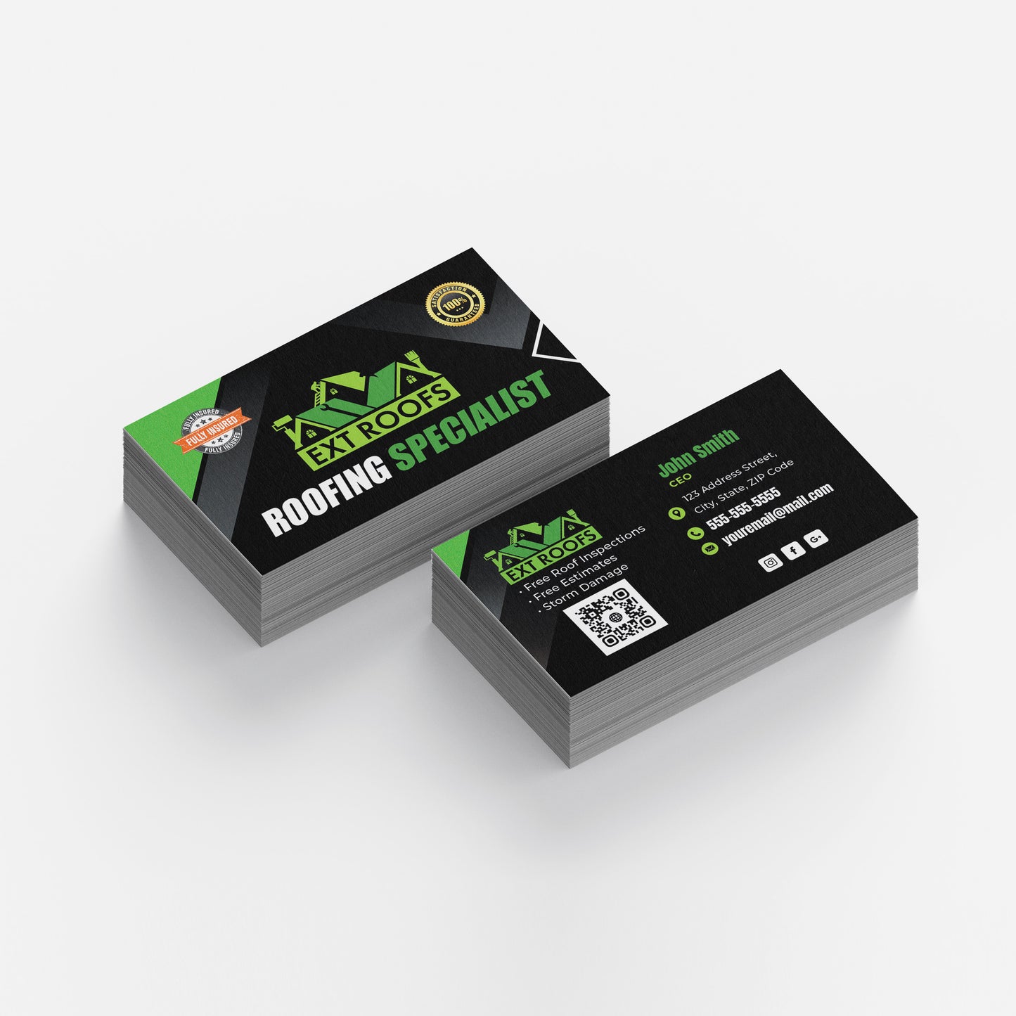 ROOFING BUSINESS CARDS - 14pt
