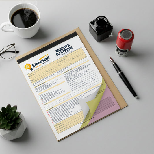 8.5"x11" CARBON COPIES - 3 Part Set | Black Printing | Front Print Only