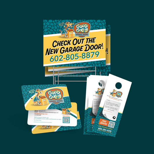 PRO PACK BUNDLE DEAL | 50 Yard Signs, 1,000 Business Cards , 1,000 Door Hangers | Good Golly