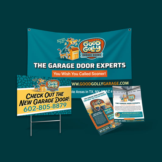 PREMIUM PACK BUNDLE DEAL | 100 Yard Signs, 1000 Handouts, 2 Banners | Good Golly