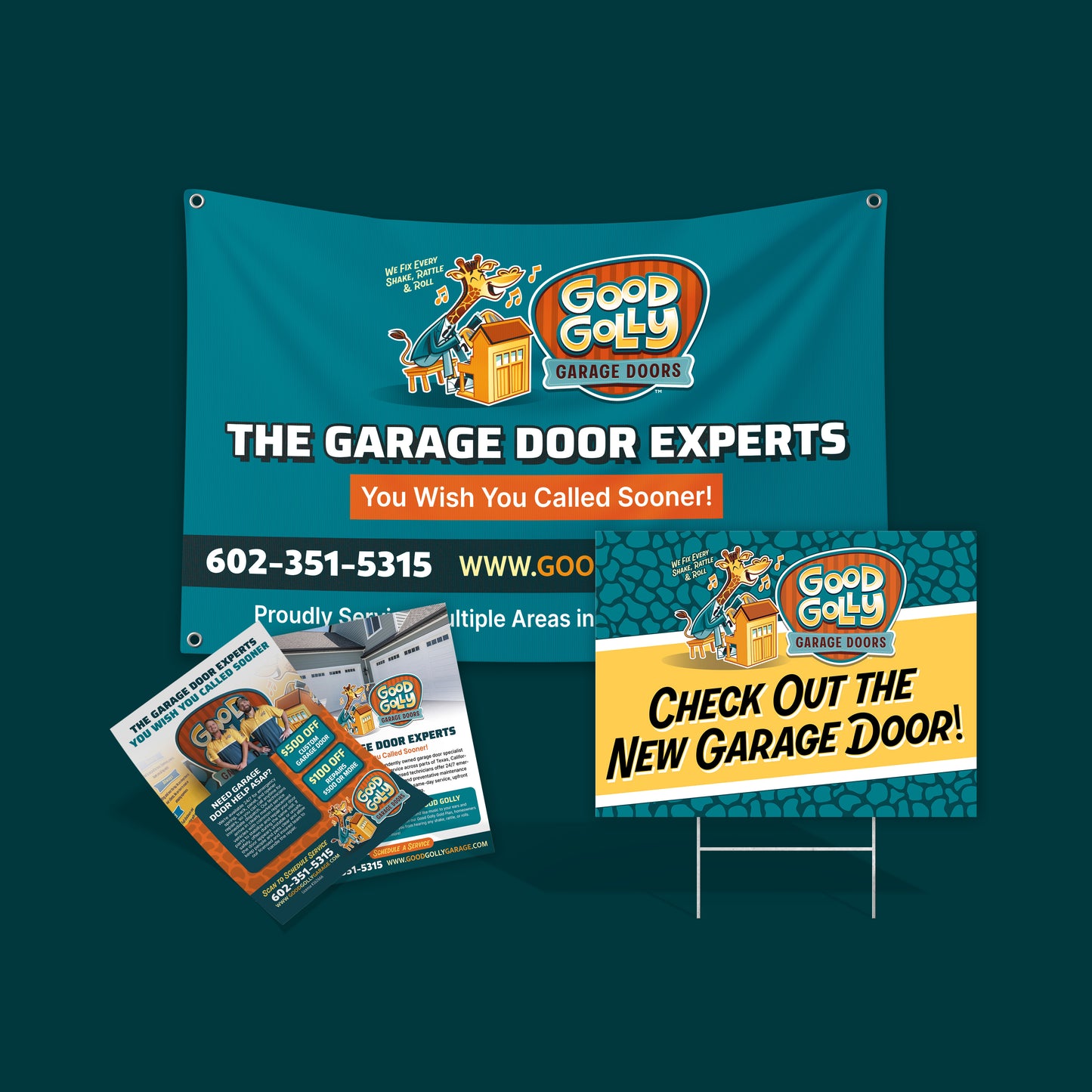 STANDARD PACK BUNDLE DEAL | 20 Yard Signs, 250 Handouts, 1 Banner | Good Golly