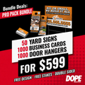 Pro Pack Bundle Deal | 50 Yard Signs, 1,000 Business Cards , 1,000 Door Hangers