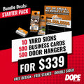 Starter Pack Bundle Deal | 10 Yard Signs, 500 Business Cards, 500 Door Hangers