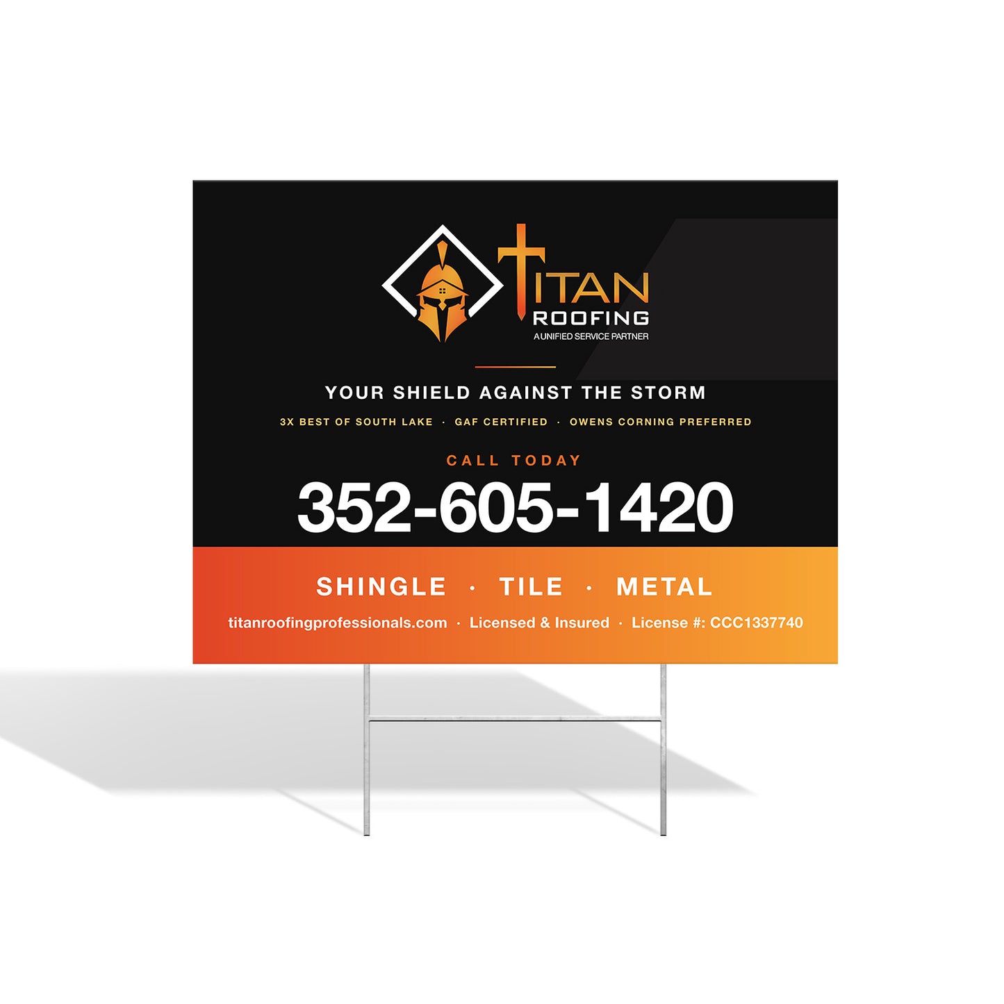 Double-Sided Yard Signs 24x18 Deal | Titan Roofing
