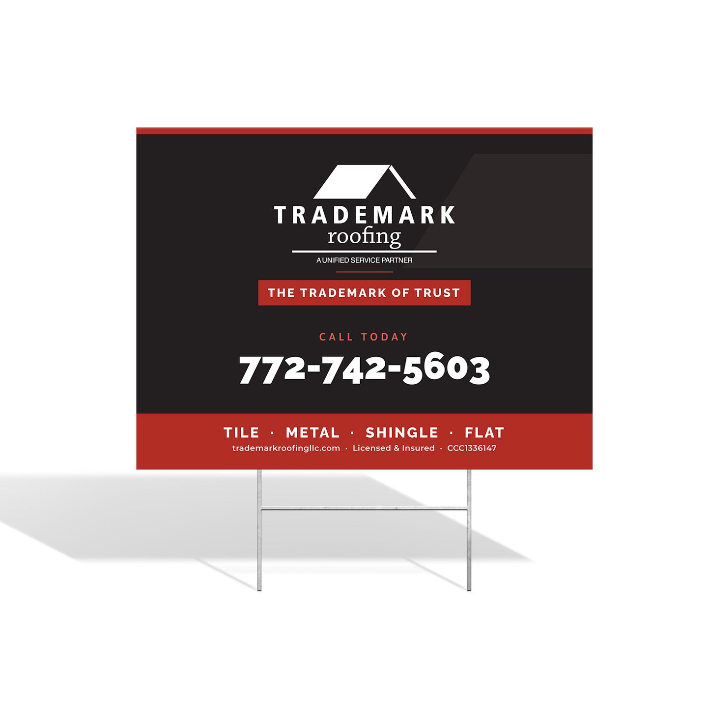 Double-Sided Yard Signs 24x18 Deal | Trademark Roofing