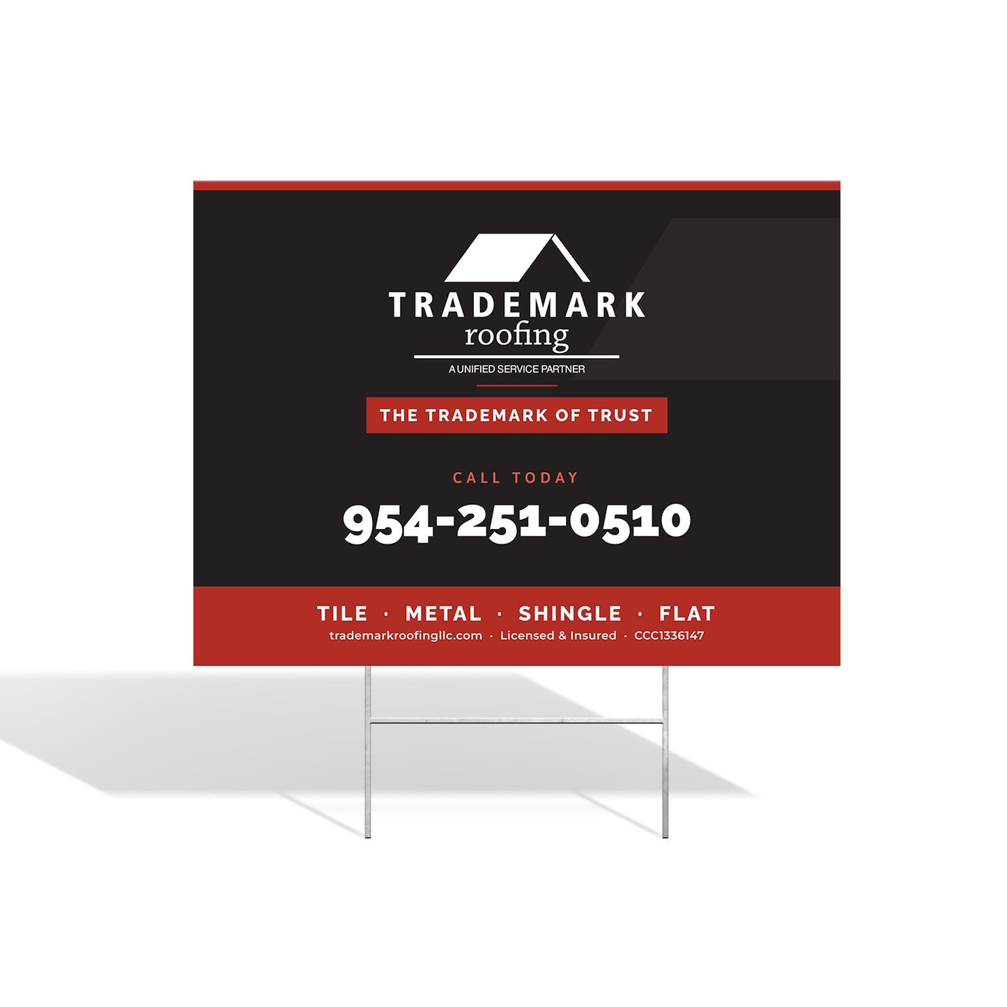 Double-Sided Yard Signs 24x18 Deal | Trademark Roofing