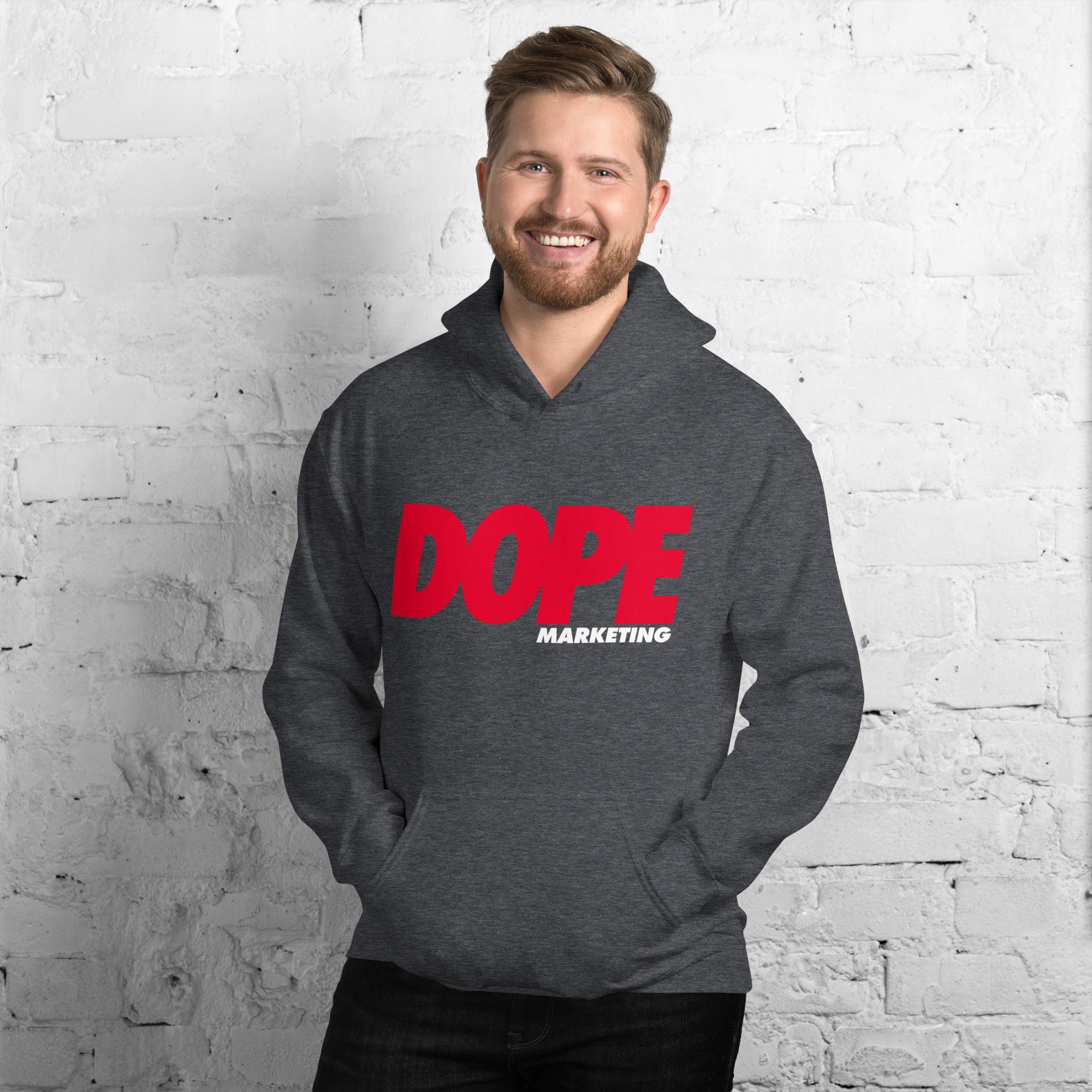 Unisex Hoodie DOPE Design Red White Logo DOPE Marketing