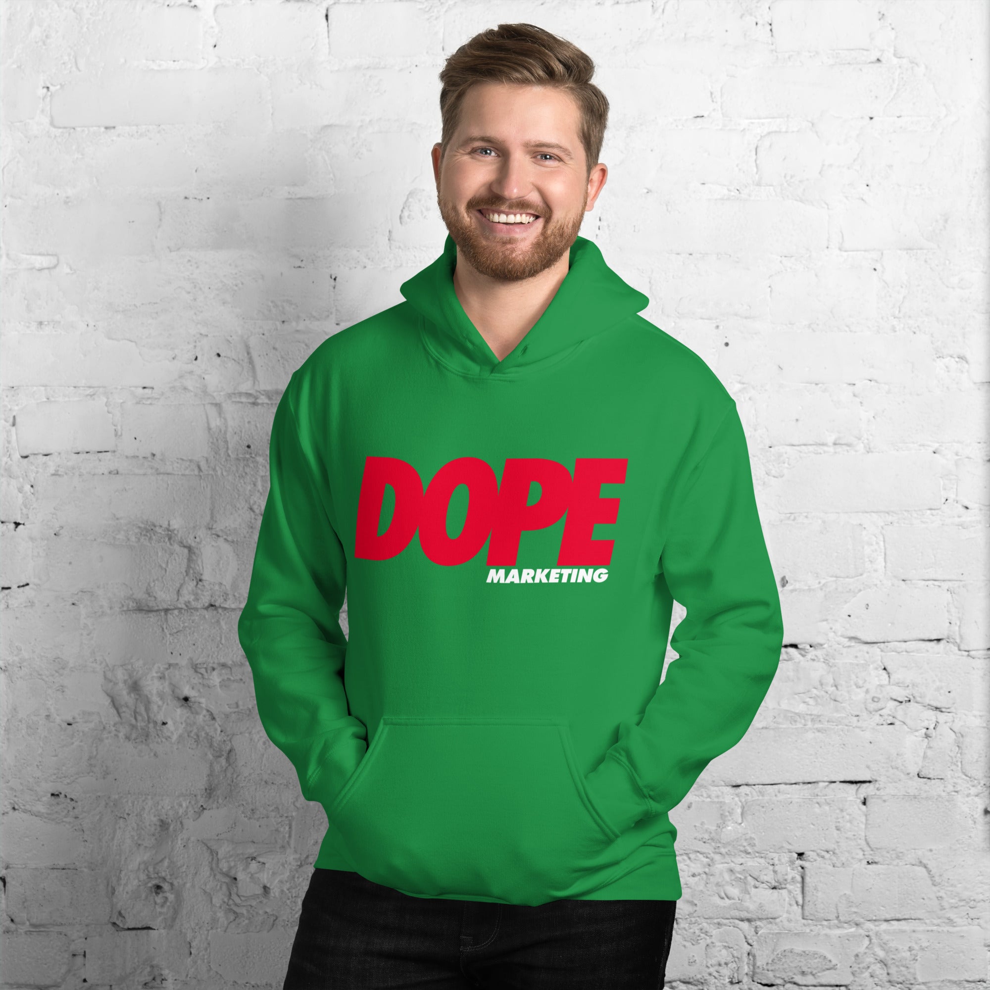 Unisex Hoodie DOPE Design Red White Logo DOPE Marketing